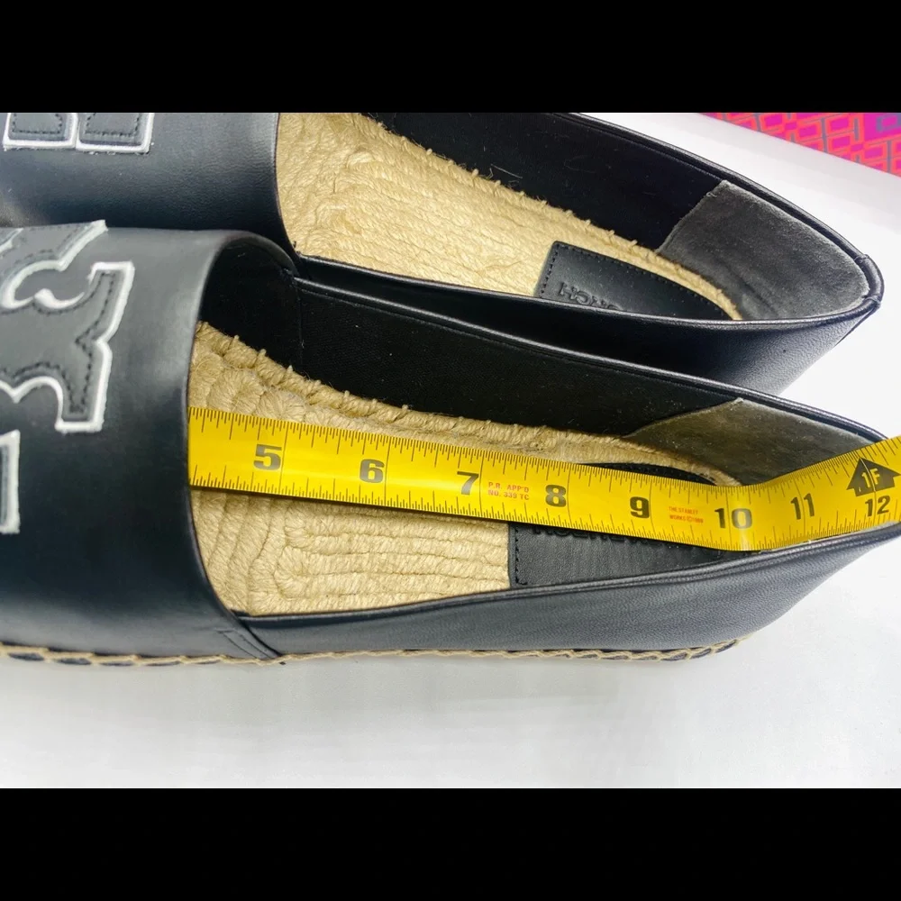 Tory Burch Ines Leather Espadrilles Size 10 Color Black NWB - Picture 7 of 7